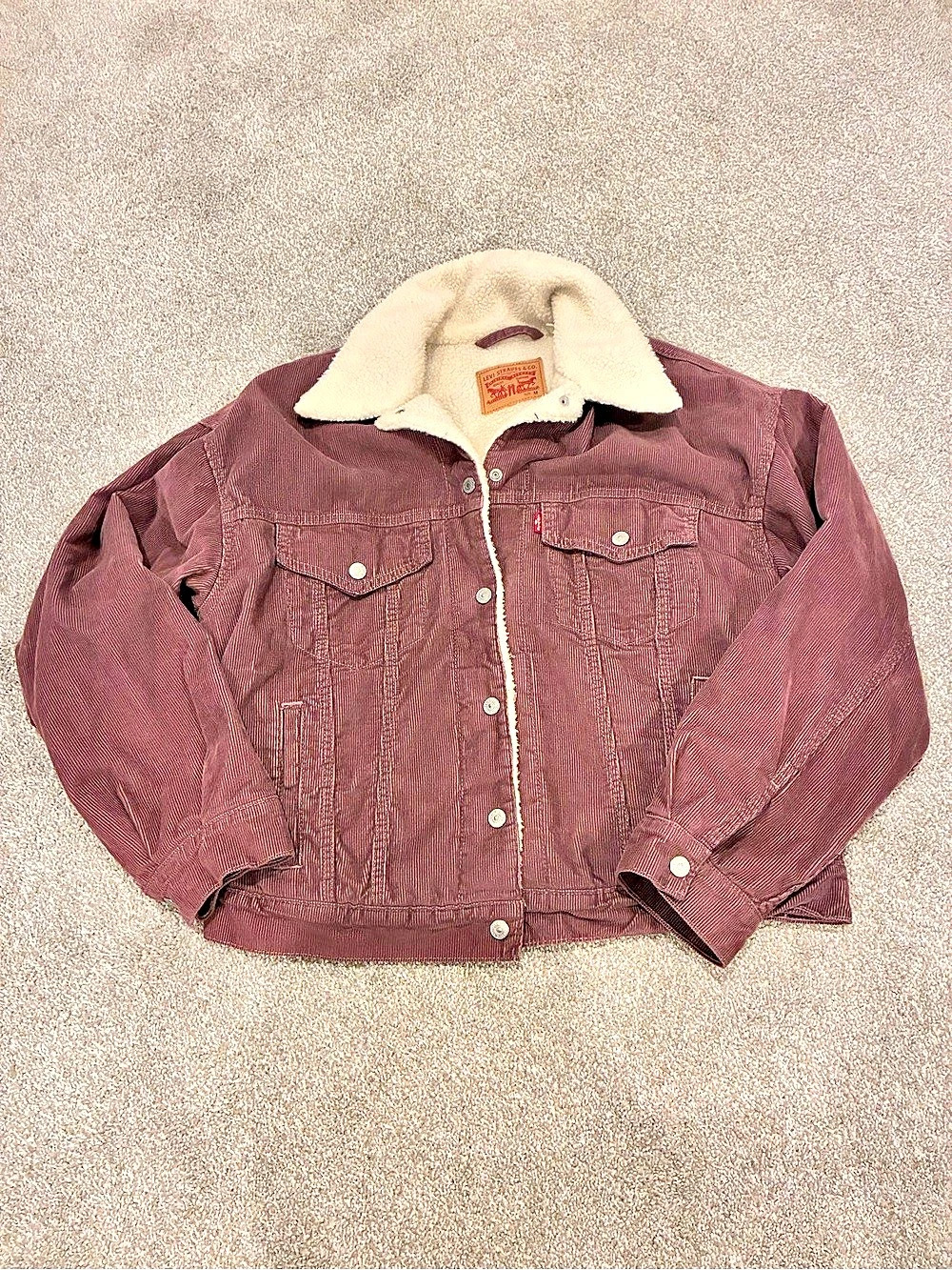 Levi's Corduroy Sherpa Jacket Burgundy Medium